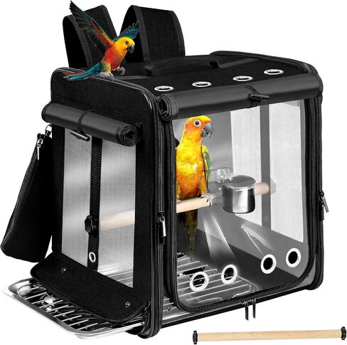 شركة Sanmoncare Bird Carrier لسفر السيارات مع حزام الأمان ، وعلاج سفر على ظهر حقيبة ظهر غير قابلة للتدمير in Kuwait