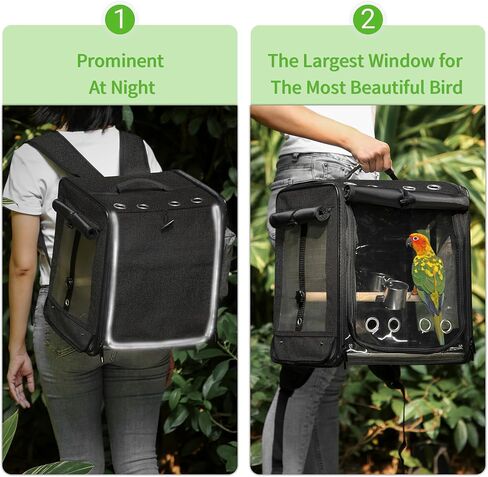 شركة Sanmoncare Bird Carrier لسفر السيارات مع حزام الأمان ، وعلاج سفر على ظهر حقيبة ظهر غير قابلة للتدمير in Kuwait