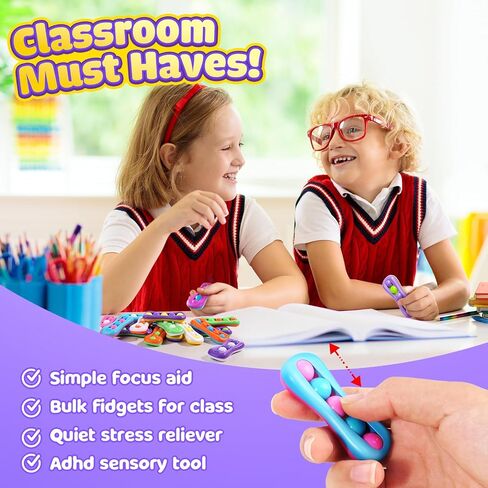 ألعاب Lesong Fidget الحسية للأطفال: 6 حزمة ألعاب الدوران الملونة - أدوات ADHD لتخفيف الإجهاد للأطفال الذين يعانون من مرض التوحد - تململ المكتب الهادئ لفصل مكتب القلق in Saudi Arabia
