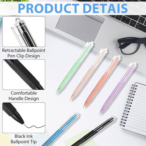 200 Pack Gel Pens Bulk 0.5mm Black Gel Pen Retractable Fine Point Pens Quick Drying Smooth Writing with Comfortable Grip for School Office Journaling Note Taking and Homework in Saudi Arabia