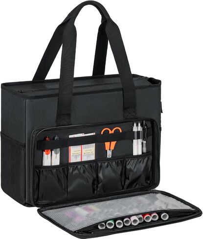 GMAK Embroidery Storage Bag, Embroidery Project Carrying Bags for Embroidery Kit/Cross Stitch Supplies/Stitch Tools Kit, Embroidery Supplies Storage Tote Case with Multiple Pockets, Bag Only, Grey in Kuwait