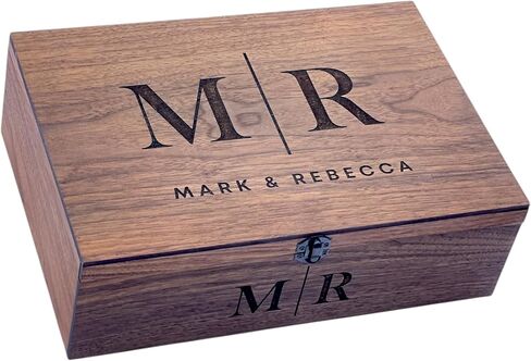 Personalized Memory Keepsake Wooden Box - Gift for Him, Her, Boyfriend, Girlfriend, Couple, Anniversary, Engagement, Wedding gift, Gift box (Walnut, Extra Small) in Saudi Arabia