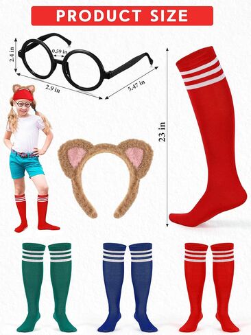 Willbond 7 PCS Halloween Animal Cortumes Consers Consers Comband -Obder Knee High Sock Gook Gooks for Cosplay Party Comples in Kuwait