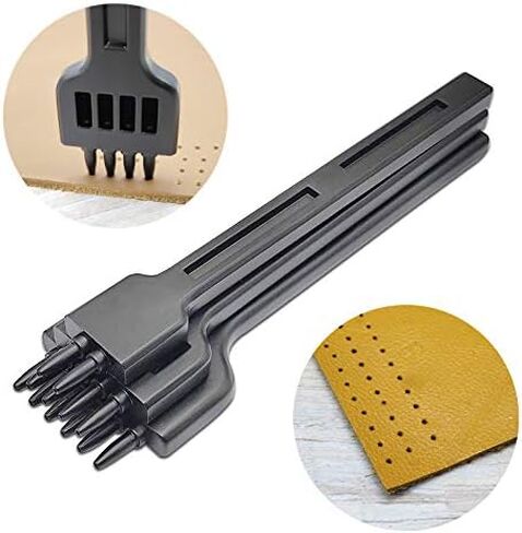 مجموعة لكمة خياطة جلدية ، 4 ملم من الصلب الأبيض 1/2/4/6 Leathers Prong Punch Craft for Diy Leather Tool Schitching chisels in Kuwait