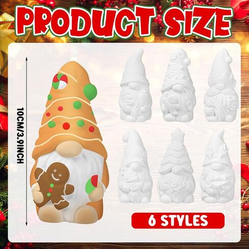 Eersida 6 Sets Day of The Dead Ready to Paint Your Own Sugar Skull 3D Statues 4'' DIY Unpainted Ceramics Skull Figurines Kit Blank Paintable Ceramics Classroom Art and Crafts Halloween Decorations in Saudi Arabia