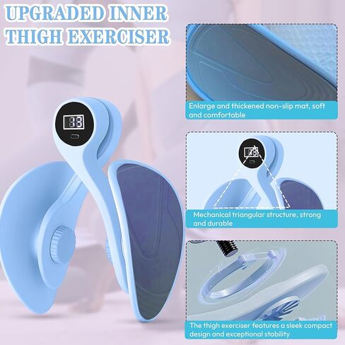 Thigh Master Hip Trainer Kegel Exerciser 0-120 Lbs Adjustable Resistance, Pelvic Floor Exercise Devices with 5 Resistance Bands, Inner Thigh Exerciser for Women Men, Thigh Exercise Equipment in Kuwait