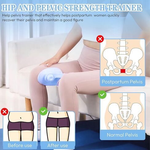 Thigh Master Hip Trainer Kegel Exerciser 0-120 Lbs Adjustable Resistance, Pelvic Floor Exercise Devices with 5 Resistance Bands, Inner Thigh Exerciser for Women Men, Thigh Exercise Equipment in Kuwait