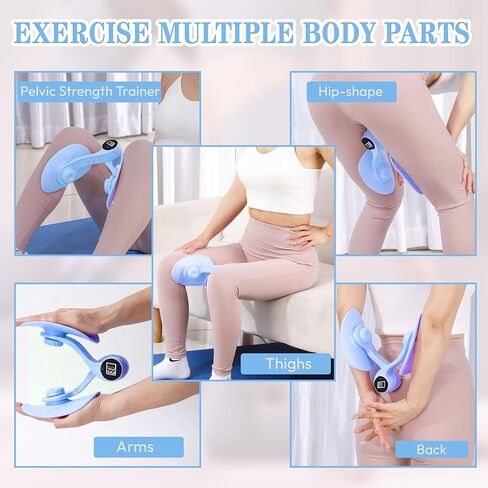 Thigh Master Hip Trainer Kegel Exerciser 0-120 Lbs Adjustable Resistance, Pelvic Floor Exercise Devices with 5 Resistance Bands, Inner Thigh Exerciser for Women Men, Thigh Exercise Equipment in Kuwait