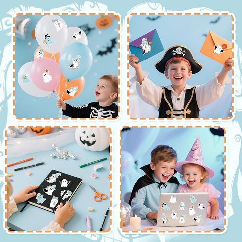K KUMEED Pink Halloween Stickers Roll Cute Spooky Waterproof Self-Adhesive Ghost Decal Stickers for Halloween Party Envelope Scrapbook Decor DIY Crafts Scrapbooks Halloween Party Decor,500 PCS in Saudi Arabia