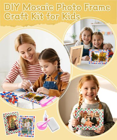 Beiktehy Mosaic Kit, 4 Sets Mosaic Kits for Adults with Stained Glass Mosaic Tiles for Crafts DIY Mosaic Coaster Kit Handmade Home Decoration Christmas Gift for Adults Kids in Saudi Arabia