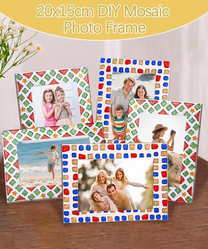 Beiktehy Mosaic Kit, 4 Sets Mosaic Kits for Adults with Stained Glass Mosaic Tiles for Crafts DIY Mosaic Coaster Kit Handmade Home Decoration Christmas Gift for Adults Kids in Saudi Arabia