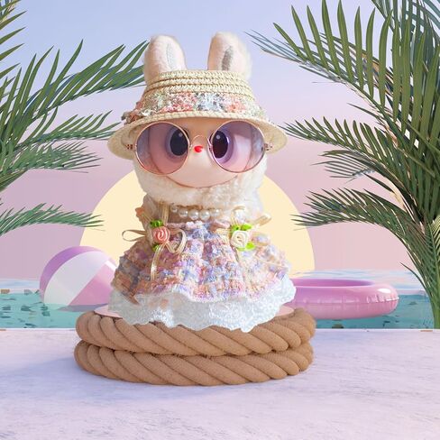 for Labubu Clothes Fall Style Dresses, for Labubu Outfits with Glasses, Hat, Necklace Bundle for 17cm/6.7in Doll (No Doll) in Saudi Arabia
