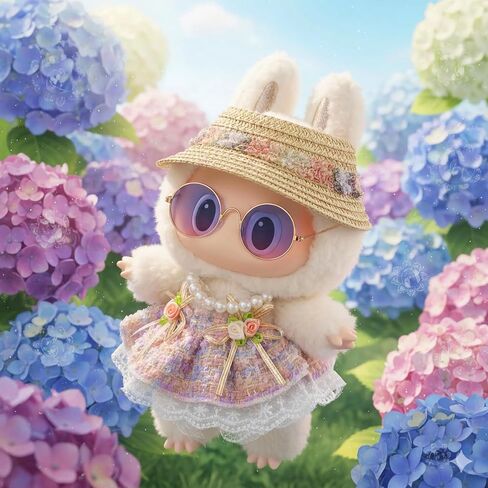 for Labubu Clothes Fall Style Dresses, for Labubu Outfits with Glasses, Hat, Necklace Bundle for 17cm/6.7in Doll (No Doll) in Saudi Arabia