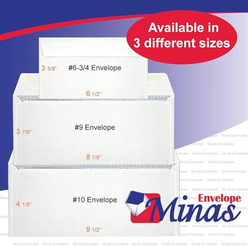 500 Minas Envelope #10 Business Envelope, Laser/ Inkjet Compatible, Peel & Seal, Left Window, Security-Tinted, White, 500/Box in Kuwait