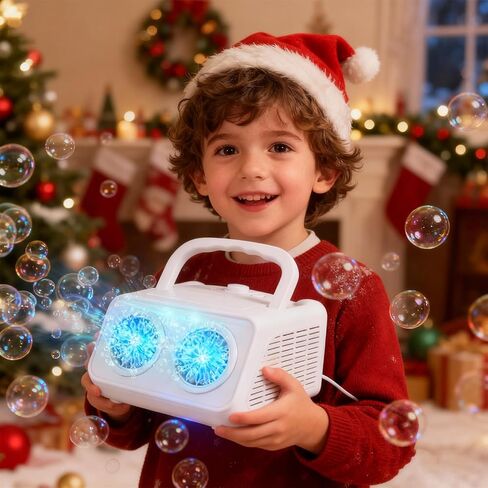 Machine Machine Machine Maker For Kids مع اثنين من المعجبين ، أو سد أو بطارية تعمل الفقاعات المنفاخ ، 20000+ فقاعات في الدقيقة في عيد ميلاد الزفاف في الهواء الطلق هالوين in Kuwait