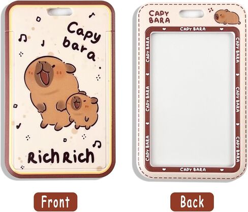 Capybara Retractable Lanyards for ID Badges Cute Capybara Lanyard ID Holder Durable Plastic Card Sleeve with Adjustable Strap Cartoon Animal Lanyard Holder for Bus Office School Driver Teacher in Saudi Arabia