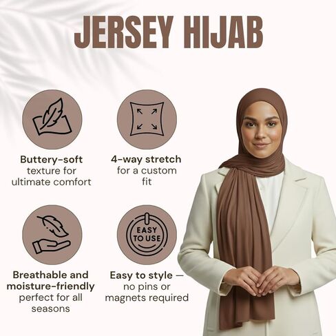 مجموعة Noor Premium Jersey Hijab-3 عبوات ناعمة وتنفس الوشاح in Kuwait