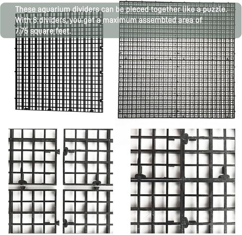 Black Aquarium Divider Panel Fish Tank Separator Plastic Grid in Kuwait