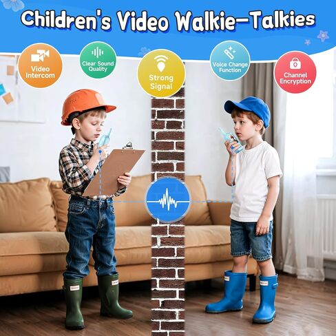 Video Walkie Talkies for Kids, Handheld 2 Pack Rechargeable Video Intercom Kids Walkies Talkies, Indoor Outdoor Toys for Family Games, Outside, Camping, Hiking, Toys for Boys and Girls Ages 3-12 in Kuwait