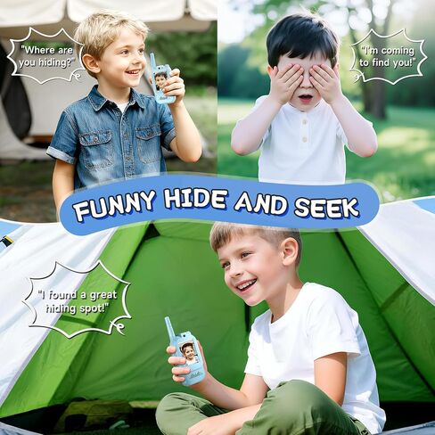 Video Walkie Talkies for Kids, Handheld 2 Pack Rechargeable Video Intercom Kids Walkies Talkies, Indoor Outdoor Toys for Family Games, Outside, Camping, Hiking, Toys for Boys and Girls Ages 3-12 in Kuwait