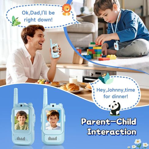 Video Walkie Talkies for Kids, Handheld 2 Pack Rechargeable Video Intercom Kids Walkies Talkies, Indoor Outdoor Toys for Family Games, Outside, Camping, Hiking, Toys for Boys and Girls Ages 3-12 in Kuwait