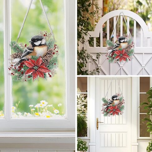 EOBROMD Diamond Hanging Art Kits for Adults, Cross Butterfly Suncatcher Diamond Art Painting, DIY Special Shaped Rhinestone Kits for Adults, Window Pendants Home Garden Wall Hanging Ornament in Saudi Arabia