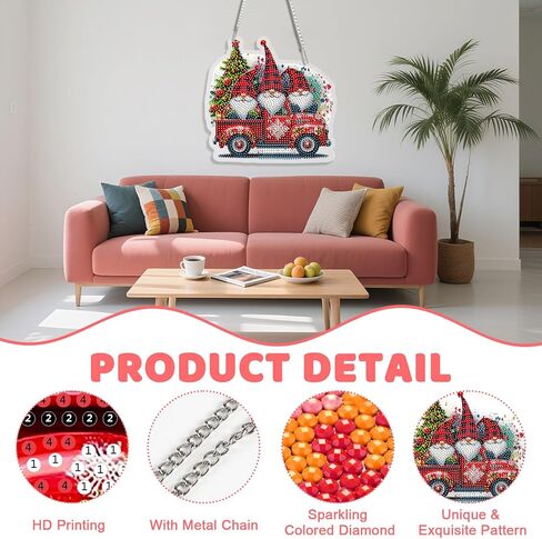 Skyboda Nutcracker Diamond Art Hanging Kits for Adults Beginners, DIY Acrylic 5D Special Shaped Crystal Diamond Gem Art Painting Hanging Ornament for Home Wall Decor and Gift(Christmas Tree) in Saudi Arabia