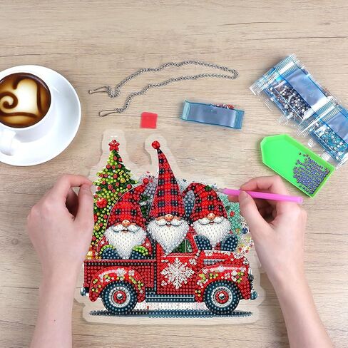Skyboda Nutcracker Diamond Art Hanging Kits for Adults Beginners, DIY Acrylic 5D Special Shaped Crystal Diamond Gem Art Painting Hanging Ornament for Home Wall Decor and Gift(Christmas Tree) in Saudi Arabia
