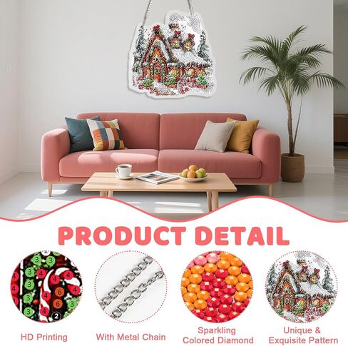Skyboda Nutcracker Diamond Art Hanging Kits for Adults Beginners, DIY Acrylic 5D Special Shaped Crystal Diamond Gem Art Painting Hanging Ornament for Home Wall Decor and Gift(Christmas Tree) in Saudi Arabia