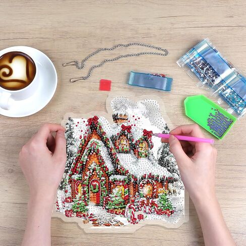 Skyboda Nutcracker Diamond Art Hanging Kits for Adults Beginners, DIY Acrylic 5D Special Shaped Crystal Diamond Gem Art Painting Hanging Ornament for Home Wall Decor and Gift(Christmas Tree) in Saudi Arabia