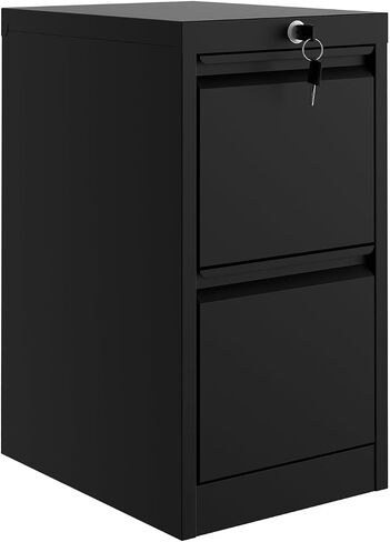 Garveehome 4 -Drawer File Cabinet مع قفل - خزانة تقديم المعادن الثقيلة لرسالة/مستندات قانونية/A4/F4 - التخزين الرأسي لمكتب المنزل | يتطلب التجميع ، الأسود in Kuwait