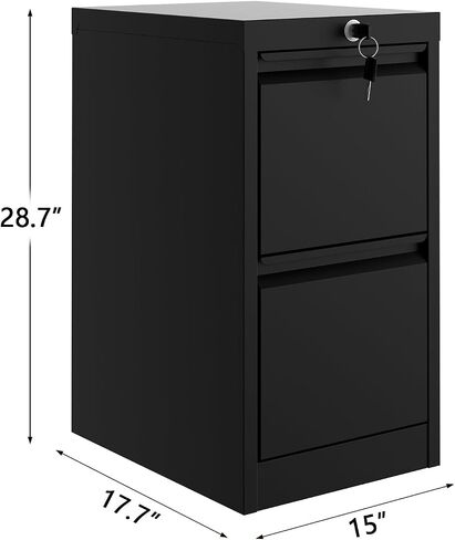 Garveehome 4 -Drawer File Cabinet مع قفل - خزانة تقديم المعادن الثقيلة لرسالة/مستندات قانونية/A4/F4 - التخزين الرأسي لمكتب المنزل | يتطلب التجميع ، الأسود in Kuwait