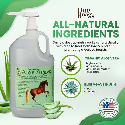الأصلي Udder Balm Doc Hoag's Aloe Vera + Agave Premium Horse ملحق لصحة الأمعاء، ودعم المعدة الطبيعي للخيول وتخفيف التوتر، ودعم تحسين القرحة للخيول والحيوانات الكبيرة الأخرى in Kuwait