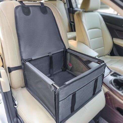 Dog Car Seats for Small Dogs,Pet Car Booster Seat with ，Frame Walls Extra Stable Waterproof Dog Box for Back and Front Seat,for Pet Up to 15 lbs in Kuwait
