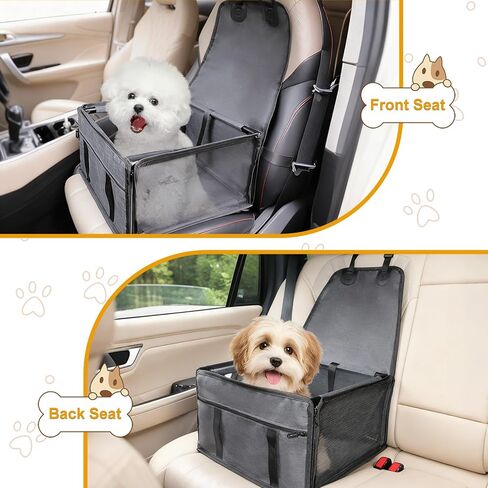 Dog Car Seats for Small Dogs,Pet Car Booster Seat with ，Frame Walls Extra Stable Waterproof Dog Box for Back and Front Seat,for Pet Up to 15 lbs in Kuwait