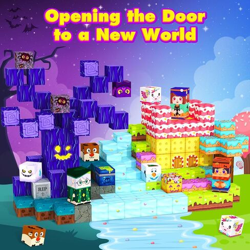 150PCS Magnetic Blocks, Magnetic Tiles Building Sensory Montessori Toys & Games for 3 4 5 6 7 8 9 10 11 12 13 Year Old Boys Girls Halloween Christmas Birthday Gifts in Kuwait