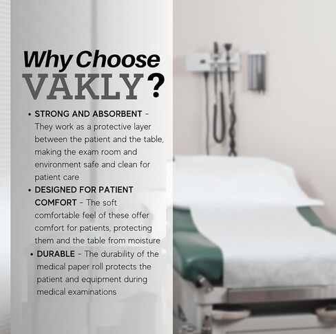 Exam Table Paper - 18''X225’ Disposable Smooth Barrier Cover Roll (2 Pack) 18 inch Wide Paper Rolls for Spas, Daycares, Doctors, Chiropractors, Examination and Massage Tables in Saudi Arabia