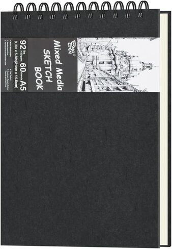 8.3" x 5.8" Mixed Media Sketchbook, Top Spiral Bound Art Journal Sketchbook, 60 Sheets 92LB/150 GSM Acid-Free Neutral White Drawing Paper for Adults Beginners Artists.Pink in Kuwait
