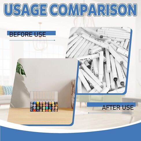 ماركت منظم للمكتب ، رف تخزين حامل القلم الأفقي ، عقد 72 صناعًا ، ورسم منظمي الفنون والتخزين للمنزل ، وغرفة الحرفية ، والمكتب (واضح) in Kuwait