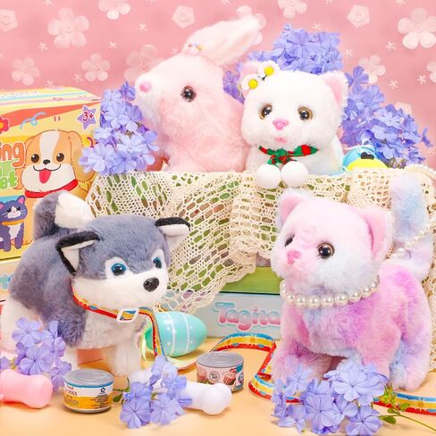 لعبة Plush Toys Toys Interactive Puppy Toy للأطفال ، كلب ألعاب إلكترونية يمشي ولحاء ، تهزه ، لعبة مزيفة مع المقود ، هدية عيد ميلاد عيد الفصح المثالية للأطفال الصغار in Saudi Arabia