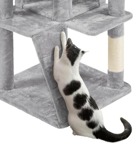Yaheetech 54in Cat Tree Tower, 2 Caves, Kitten-Ear Perch & Scratching Posts in Saudi Arabia