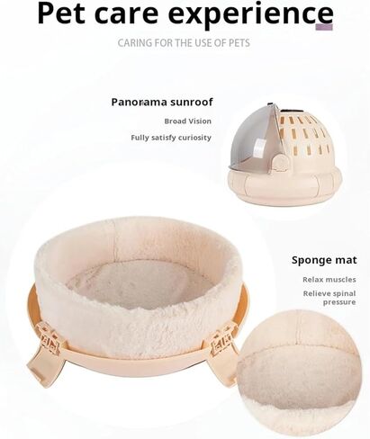 Cat Space Capsule Nest Box Box Pet Case Flight Case Case Portable Bag Simple and Treasable (Beige) in Kuwait