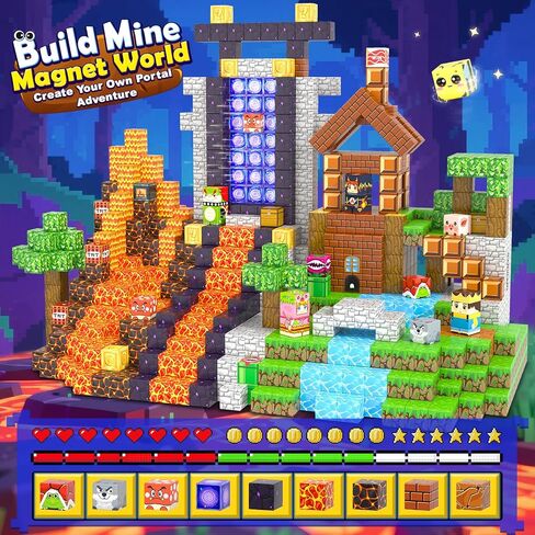 150 PCS Magnetic Blocks: Magnet Toys for Kids Ages 3+, STEM Sensory Building Cubes for Toddlers, Magnetic Tiles for 3-12 Boys & Girls Years Old, Stacking Game Toy for Travel Birthday Gifts in Kuwait