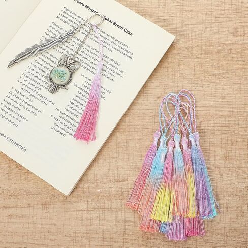 20Pcs Mini Bookmark Tassels for Keychain Making, 5.5 inch Long Colorful Soft Handmade Tassels for Crafts Personalized Silk Jewelry Book Mark Making DIY Projects in Saudi Arabia