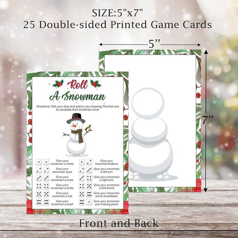 Holiday Roll a Snowman Dice Game ، 25 بطاقة مجموعة ترسم ثلجًا ، وحرف عيد الميلاد ، وألعاب عيد الميلاد لحفلة العائلة ، والفصول الدراسية ، والفصول الدراسية ، وأنشطة العطلات الشتوية ، ومرح النرد العطل ， 02 in Kuwait