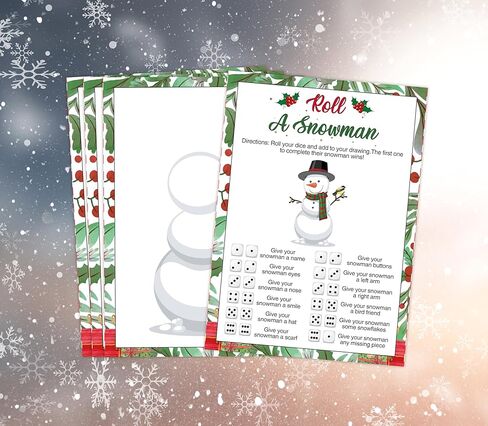 Holiday Roll a Snowman Dice Game ، 25 بطاقة مجموعة ترسم ثلجًا ، وحرف عيد الميلاد ، وألعاب عيد الميلاد لحفلة العائلة ، والفصول الدراسية ، والفصول الدراسية ، وأنشطة العطلات الشتوية ، ومرح النرد العطل ， 02 in Kuwait