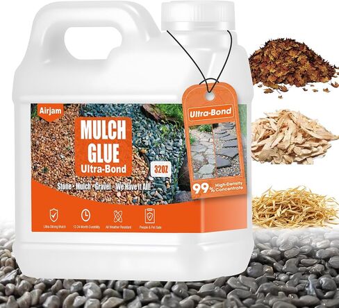 Landscaping Mulch Glue 28oz – Outdoor Gravel Binder & Rock Glue, Quick-Dry, Non-Toxic, Weather-Resistant Mulch Lock for Pine Straw, Stone, Pebbles & Garden Pathways in Saudi Arabia