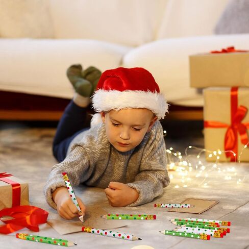 50pcs عيد الميلاد قلم رصاص قصير مع ممحاة 4 في شريط أخضر أحمر كتابة قلم رصاص الخشب عيد الميلاد نصف القلم الرصاص لفصول الطبقة القرطاسية الهدية in Kuwait