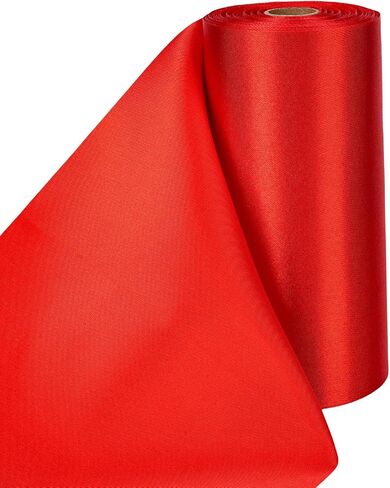 Burgundy Satin Ribbon 6 بوصة ، 27 ياردة/لفة شريط عريض الصلبة لكرسي الحفلات ديكور الحفلات حفل قطع الافتتاح الكبير حفل زفاف. in Kuwait