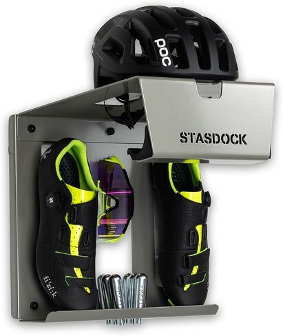 Wall Bike Rack | Bike Storage Wall Mount System | for Race Bicycles (Happy Black) and Mountain Bikes | Bike Shelf | Indoor Bike Wall Bracket | Store Your Helmet and Shoes | Home and Garage in Saudi Arabia